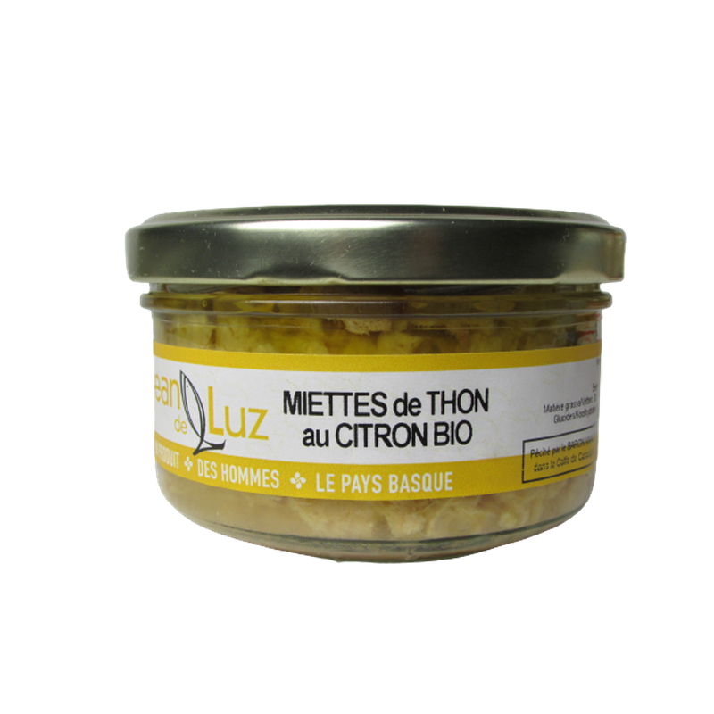 Miettes de thon germon au citron et à l'huile d'olive bio 140g