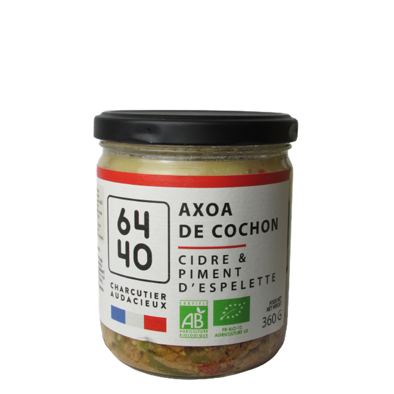 Axoa de cochon bio au cidre et piment d'Espelette 350g